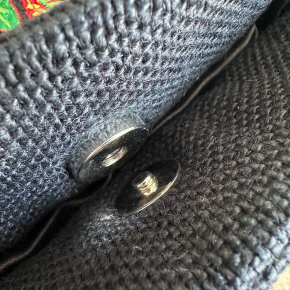 Moyna Embroidered Floral Colorful Clutch Black - Picture 4 of 9